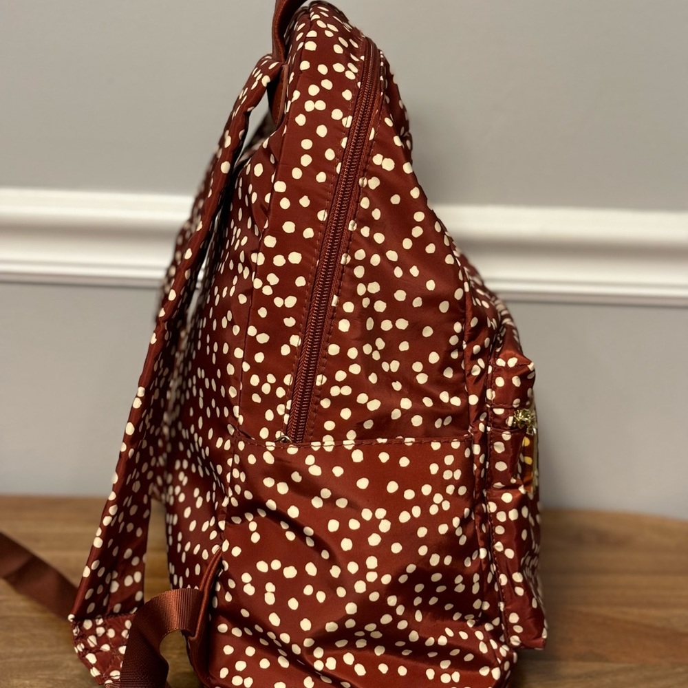 Red/White Polka Dot Nylon Backpack - Picture 3 of 9
